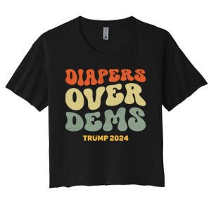 Diapers Over Dems Trump 2024 Women's Crop Top Tee