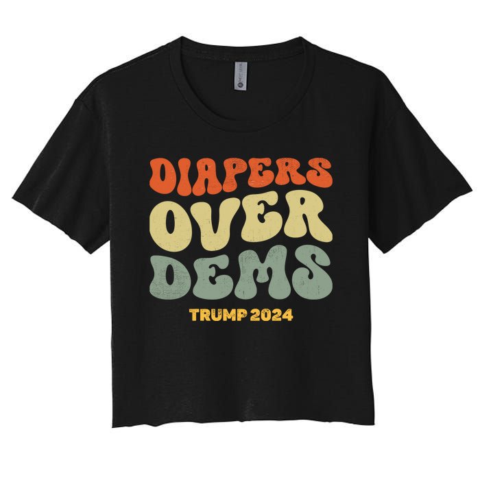 Diapers Over Dems Trump 2024 Women's Crop Top Tee