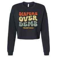 Diapers Over Dems Trump 2024 Cropped Pullover Crew