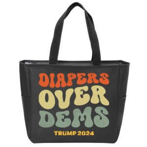 Diapers Over Dems Trump 2024 Zip Tote Bag