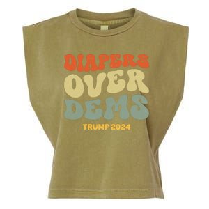 Diapers Over Dems Trump 2024 Garment-Dyed Women's Muscle Tee