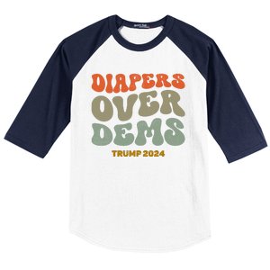 Diapers Over Dems Trump 2024 Baseball Sleeve Shirt