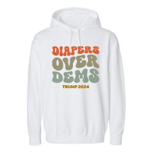 Diapers Over Dems Trump 2024 Garment-Dyed Fleece Hoodie