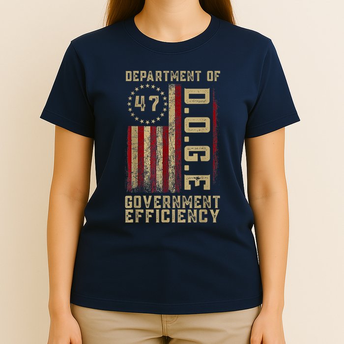 Department Of D.O.G.E 47 Goverment Efficiency Us Flag T-Shirt