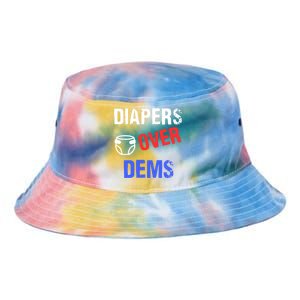 Diapers Over Dems Trump 2024 Funny Tie Dye Newport Bucket Hat