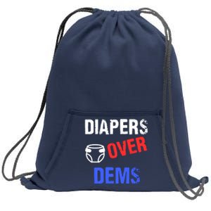 Diapers Over Dems Trump 2024 Funny Sweatshirt Cinch Pack Bag