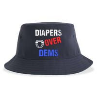 Diapers Over Dems Trump 2024 Funny Sustainable Bucket Hat