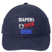 Diapers Over Dems Trump 2024 Funny 7-Panel Snapback Hat