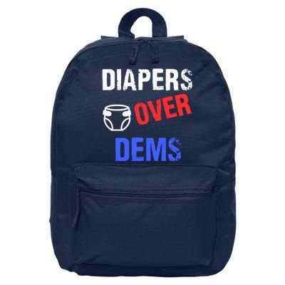 Diapers Over Dems Trump 2024 Funny 16 in Basic Backpack