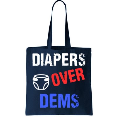 Diapers Over Dems Trump 2024 Funny Tote Bag