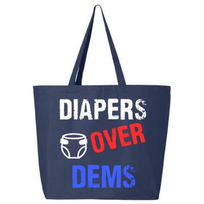 Diapers Over Dems Trump 2024 Funny 25L Jumbo Tote