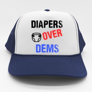 Diapers Over Dems Trump 2024 Funny Trucker Hat