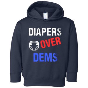 Diapers Over Dems Trump 2024 Funny Toddler Hoodie