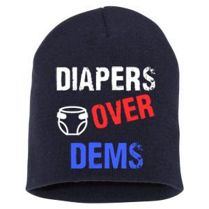 Diapers Over Dems Trump 2024 Funny Short Acrylic Beanie