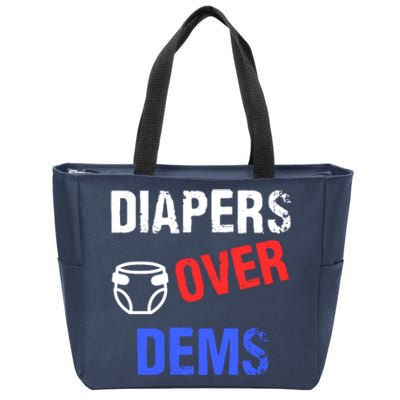 Diapers Over Dems Trump 2024 Funny Zip Tote Bag