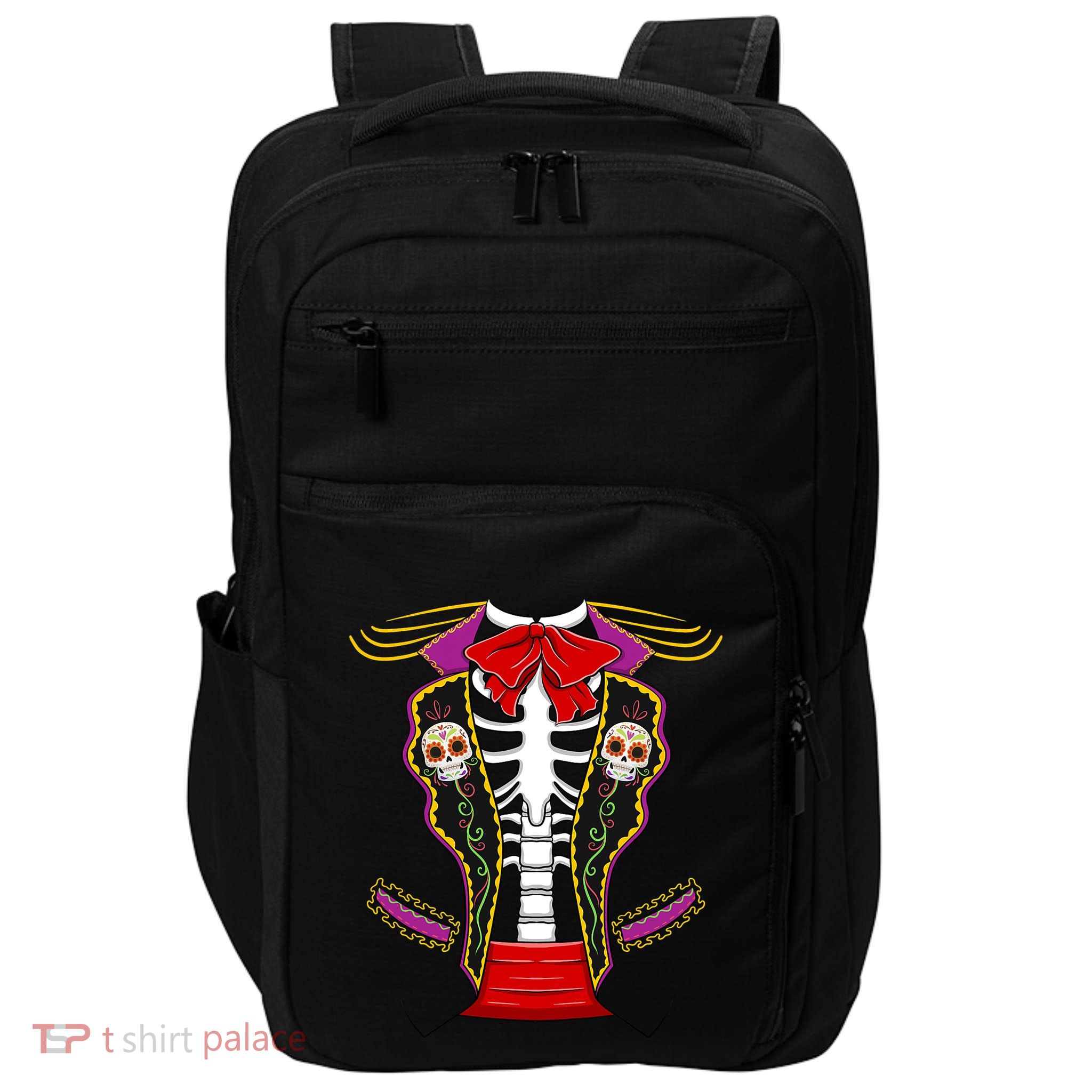 Day Of Dead Costume Halloween Matching Dia De Los Muertos Impact Tech Backpack