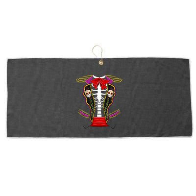 Day Of Dead Costume Halloween Matching Dia De Los Muertos Large Microfiber Waffle Golf Towel
