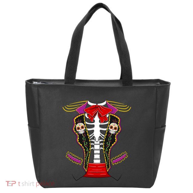 Day Of Dead Costume Halloween Matching Dia De Los Muertos Zip Tote Bag