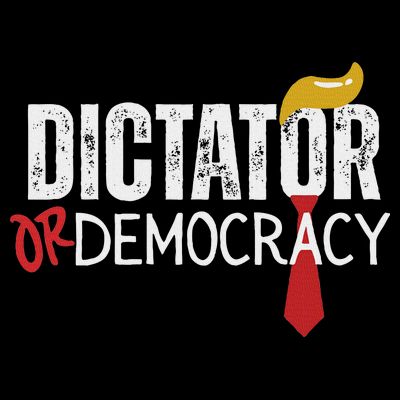 Dictator Or Democracy? Funny Trump Hair Tie Design T-Shirt