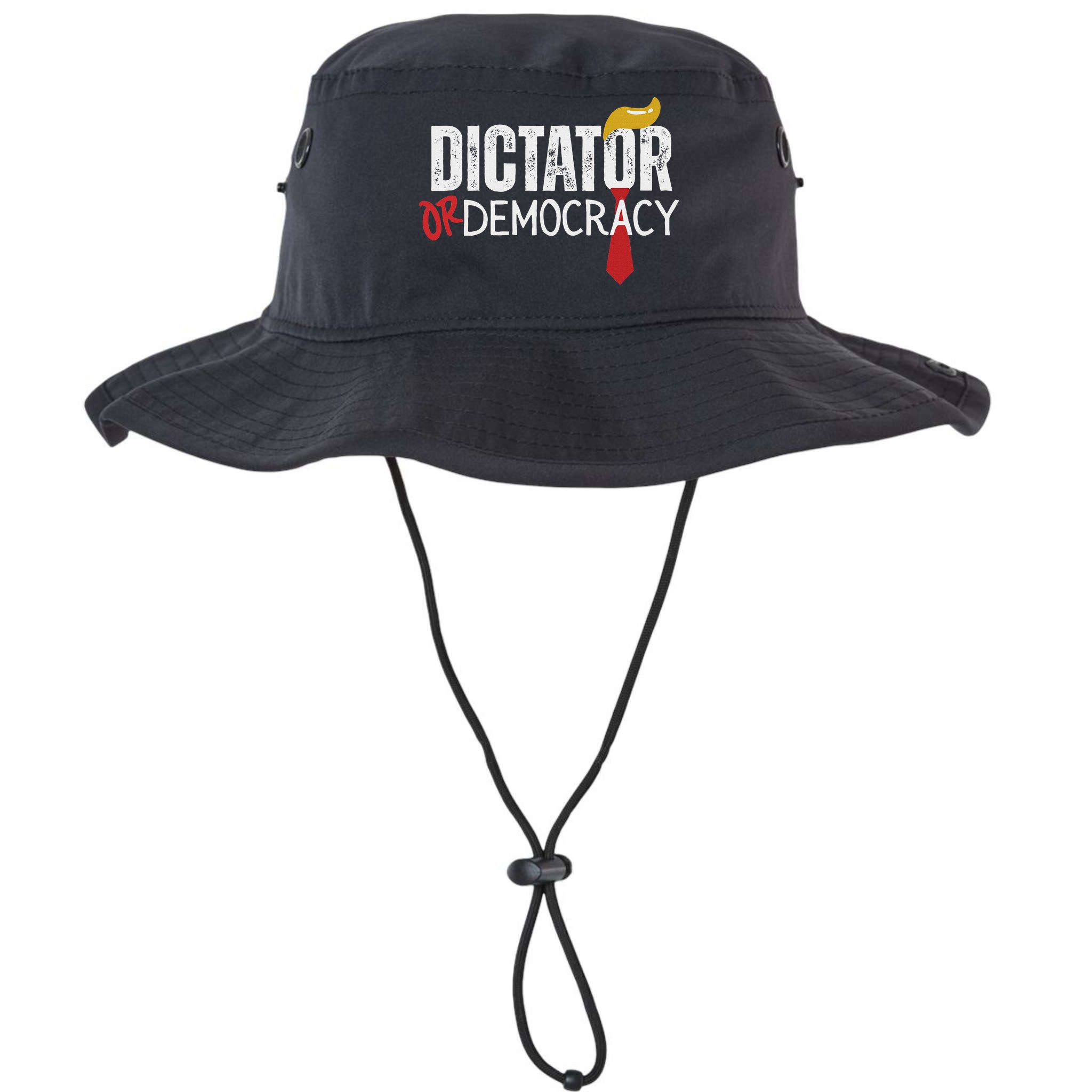 Dictator Or Democracy? Funny Trump Hair Tie Design Bucket Hat