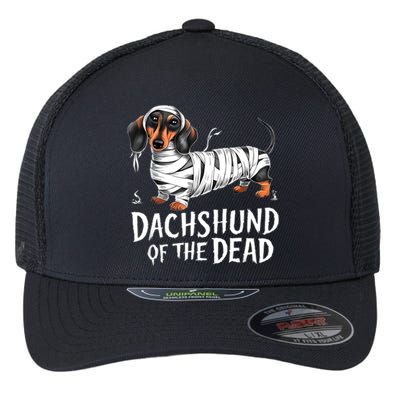 Dachshund Of Dead Halloween Mummy Dog Flexfit Unipanel Trucker Cap