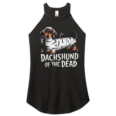 Dachshund Of Dead Halloween Mummy Dog Women’s Perfect Tri Rocker Tank