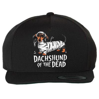 Dachshund Of Dead Halloween Mummy Dog Wool Snapback Cap