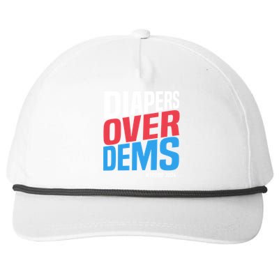 Diapers Over Dems Funny Trump 2024 Snapback Five-Panel Rope Hat