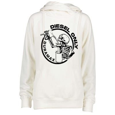 Diesel Only Duramax Lifted Truck Power Stroke Diesel Can Womens Funnel Neck Pullover Hood