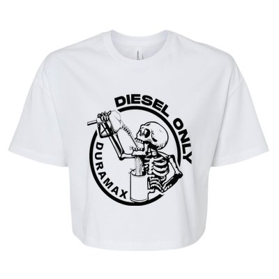 Diesel Only Duramax Lifted Truck Power Stroke Diesel Can Bella+Canvas Jersey Crop Tee