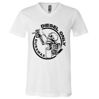 Diesel Only Duramax Lifted Truck Power Stroke Diesel Can V-Neck T-Shirt