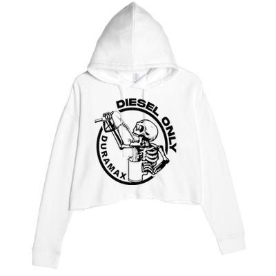 Diesel Only Duramax Lifted Truck Power Stroke Diesel Can Crop Fleece Hoodie