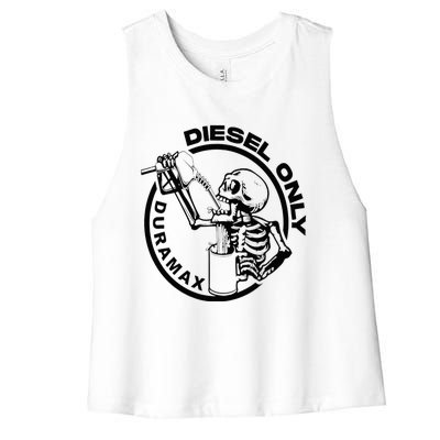 Diesel Only Duramax Lifted Truck Power Stroke Diesel Can Women's Racerback Cropped Tank