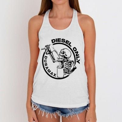 Diesel Only Duramax Lifted Truck Power Stroke Diesel Can Women's Knotted Racerback Tank