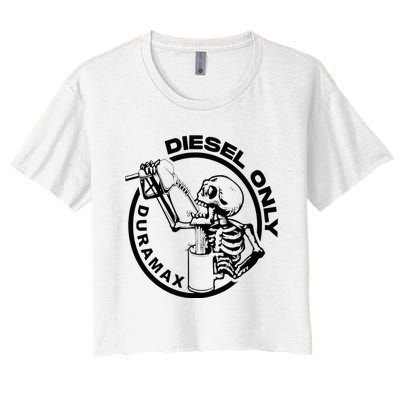 Diesel Only Duramax Lifted Truck Power Stroke Diesel Can Women's Crop Top Tee