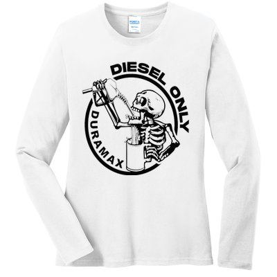 Diesel Only Duramax Lifted Truck Power Stroke Diesel Can Ladies Long Sleeve Shirt