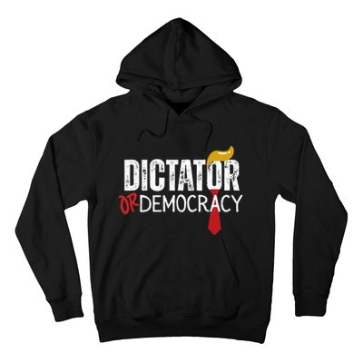 Dictator Or Democracy Funny Trump Hair Tie Hoodie