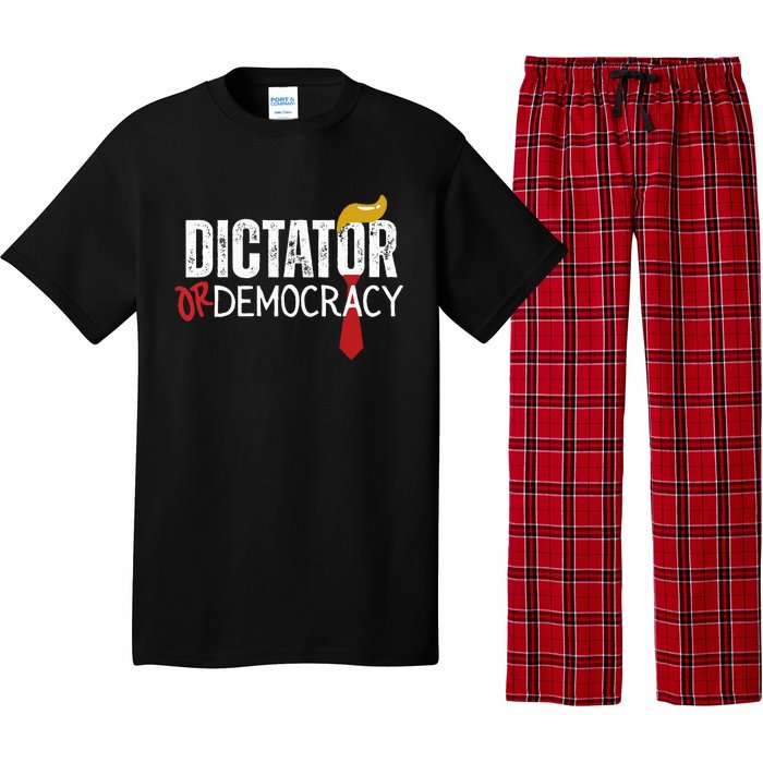 Dictator Or Democracy Funny Trump Hair Tie Pajama Set