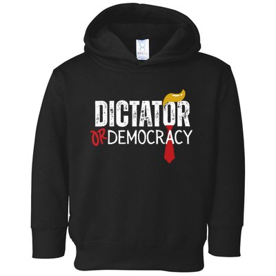 Dictator Or Democracy Funny Trump Hair Tie Toddler Hoodie