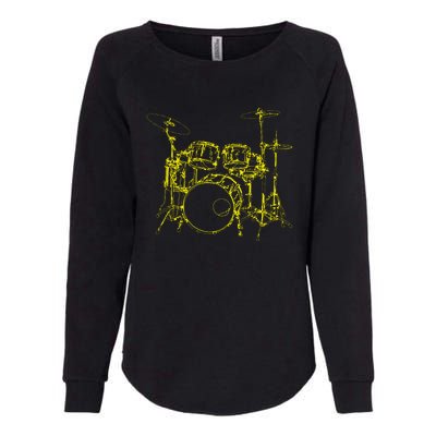 Drums Outline Womens California Wash Sweatshirt