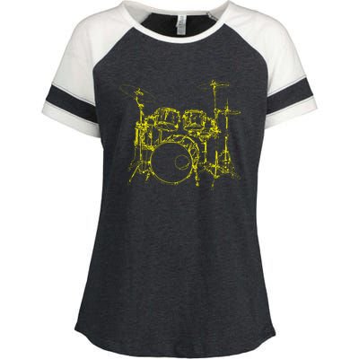 Drums Outline Enza Ladies Jersey Colorblock Tee