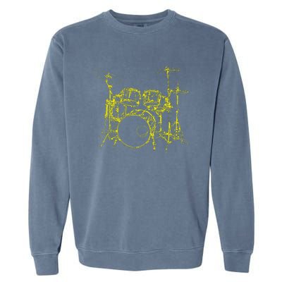 Drums Outline Garment-Dyed Sweatshirt