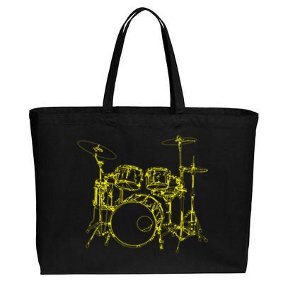 Drums Outline Cotton Canvas Jumbo Tote