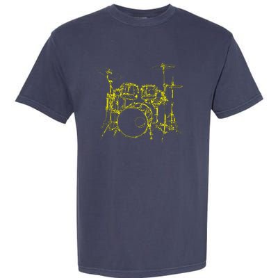 Drums Outline Garment-Dyed Heavyweight T-Shirt