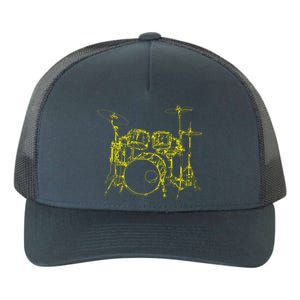 Drums Outline Yupoong Adult 5-Panel Trucker Hat