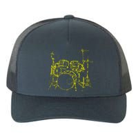 Drums Outline Yupoong Adult 5-Panel Trucker Hat