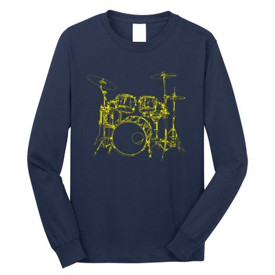 Drums Outline Long Sleeve Shirt