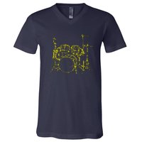 Drums Outline V-Neck T-Shirt