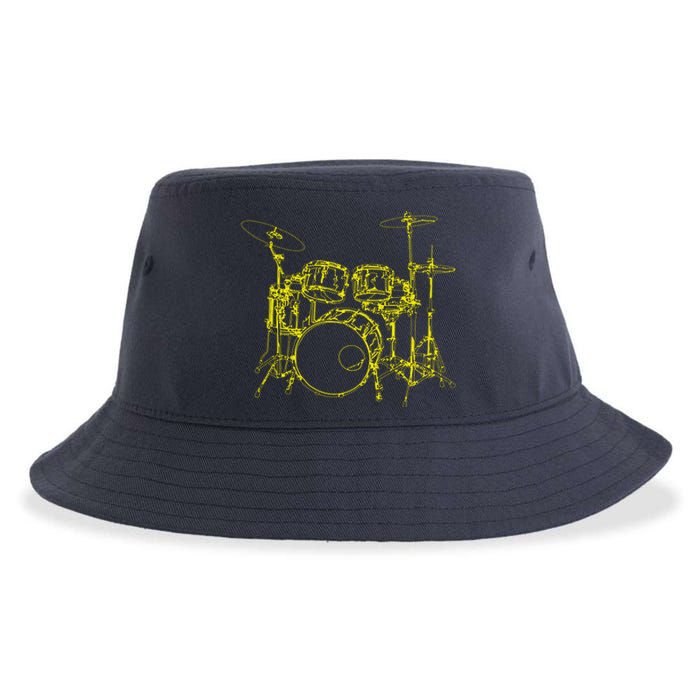 Drums Outline Sustainable Bucket Hat