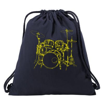 Drums Outline Drawstring Bag